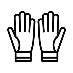 Pair Of Gardening Gloves Outline Vector Illustration