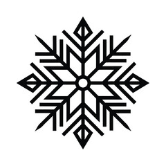 Snowflake Outlined Icon Vector Illustration
