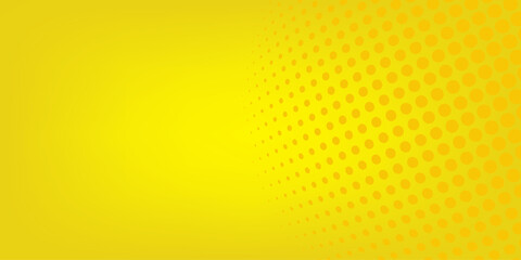 Abstract yellow background with geometric halftone decoration