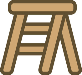 Wooden Folding Step Ladder Illustration