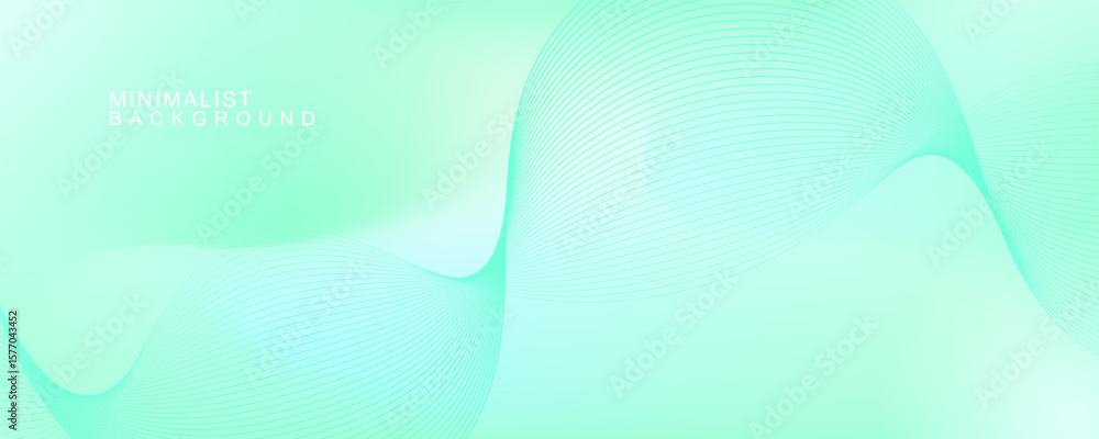 Poster modern soft green abstract wave with smooth gradient flow, perfect for eco branding, clean ui design