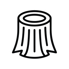 Tree Stump Outlined Icon Vector Illustration