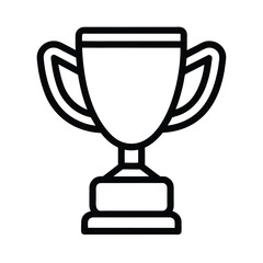 Trophy Outlined In Bold Vector Illustration
