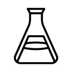 Beaker Outlined In Bold Vector Illustration