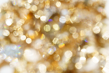 Abstract blurred background of lots of gold jewelries 