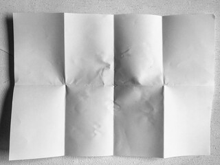 White Paper Showing Fold Lines