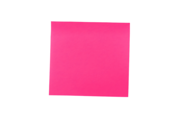 Blank pink paper sheet angled view isolated on transparent background