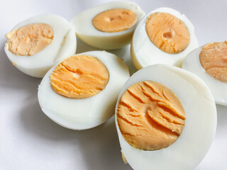 Top View of Boiled Egg on White Plate