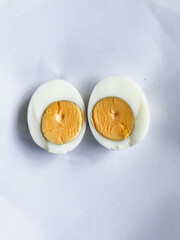 Top View of Boiled Egg on White Plate