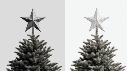 Two views of a Christmas tree topper