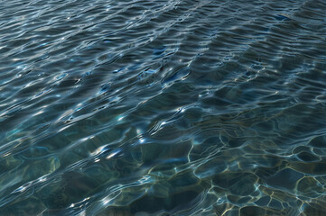 Obraz premium Serene Teal Water Texture Calm Ocean Surface with Gentle Ripples