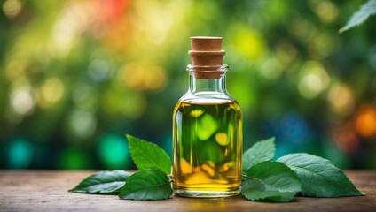 Glass Bottles Nestled Among Green Leaves