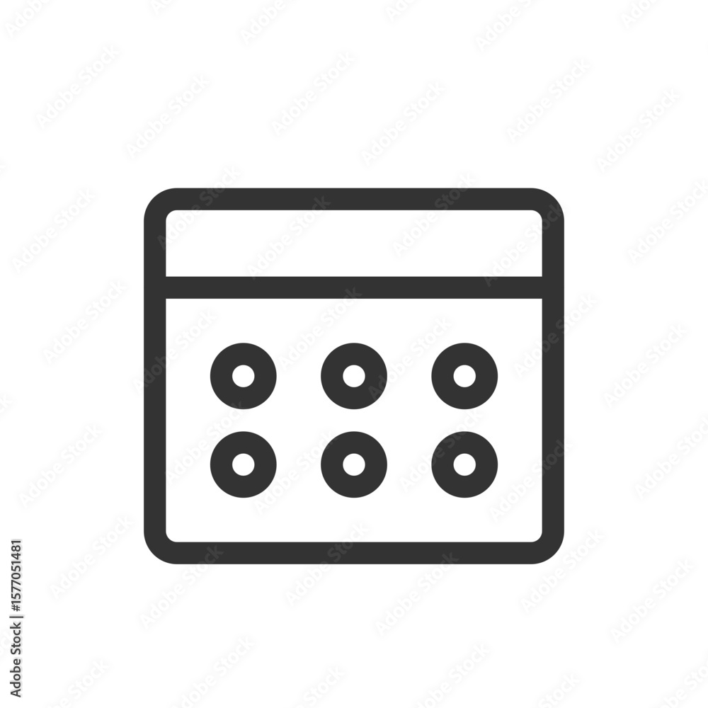 Poster simple calendar icon with dots representing days of the month