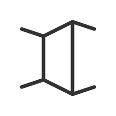 Abstract geometric shape in minimalist black design  