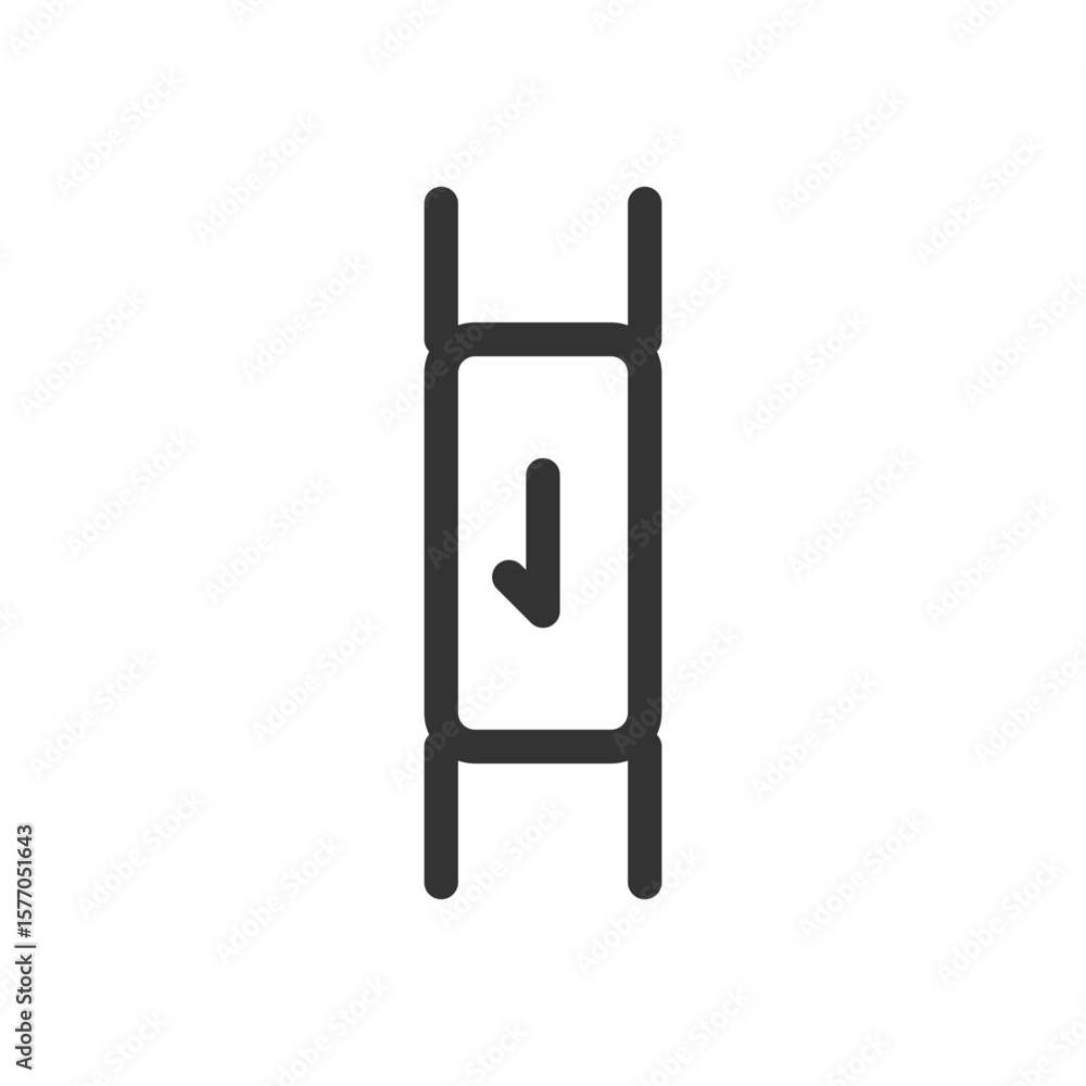 Poster simple downward arrow icon on a vertical orientation