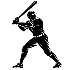Baseball player swinging bat batter