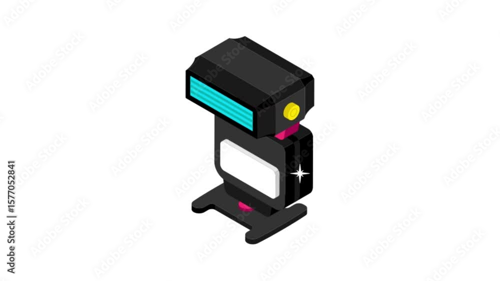 Poster camera flashes icon animation mp4 file