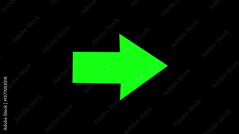 Poster a horizontal-right arrow motion graphic symbolizing stability and steady progress, such as consisten