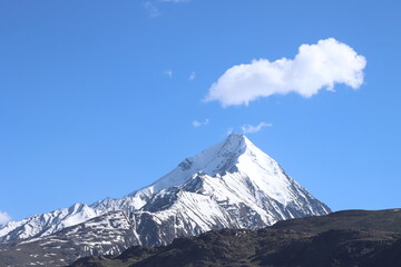 snow covered mountain peaks