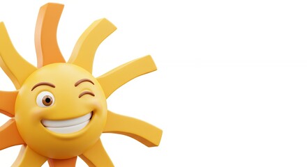 Fototapeta premium Cheerful cartoon sun graphic