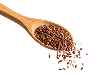  Firefly_A minimalist stylized concept featuring a wooden spoon filled with flax seeds, floati 953003