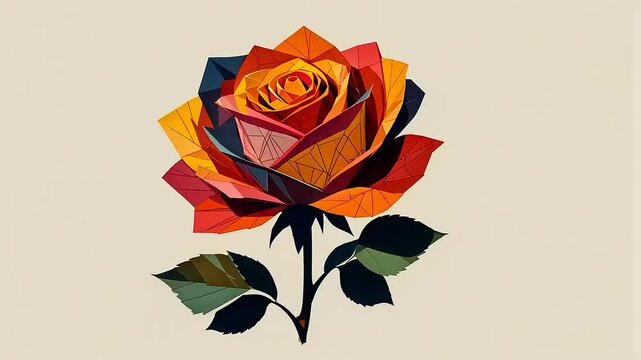 vector illustration of an orange rose