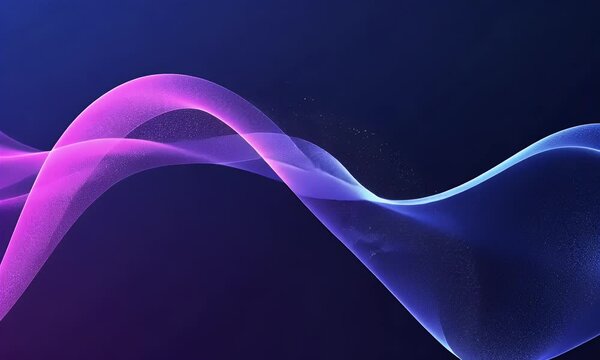 Abstract background with colorful neon wavy lines, glowing stripes on a black backdrop