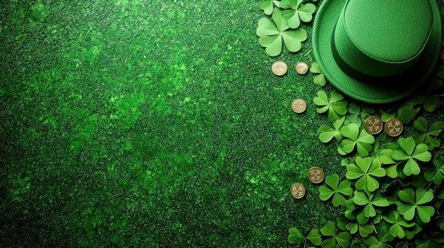 Green St Patrick S Day Celebration Setup Background - Powered by Adobe