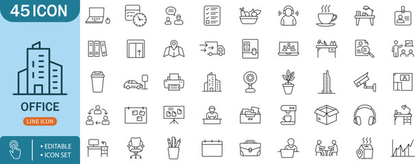 Modern Office, Work, Business, Communication, Productivity, Corporate, Desk Icon Setoffice, business, work, desk, laptop, meeting, coffee, identity, chair, printer, document, task, communication, 