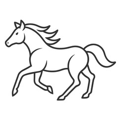 Hourse line art vector icon on white background