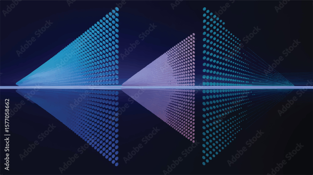 Poster abstract geometric shapes with gradient dots vector