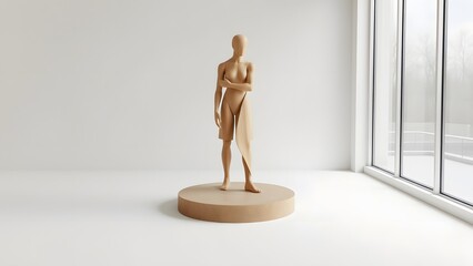 Woman wooden statue 