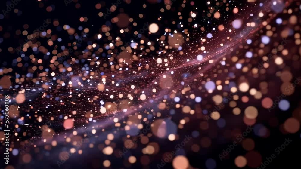 Aufkleber abstract festive bokeh background with gold, purple and black color scheme, sparkling dots and flowi