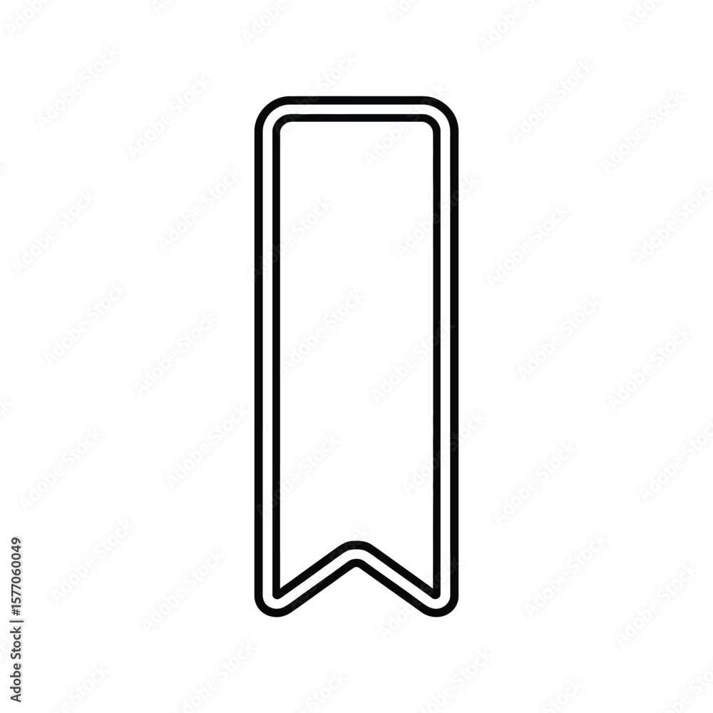 Poster black outline bookmark icon white background simple minimalist design element web app interface symb