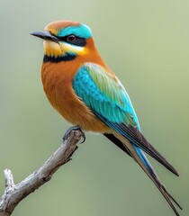 Obraz premium Colorful Bee-eater Perched on Branch
