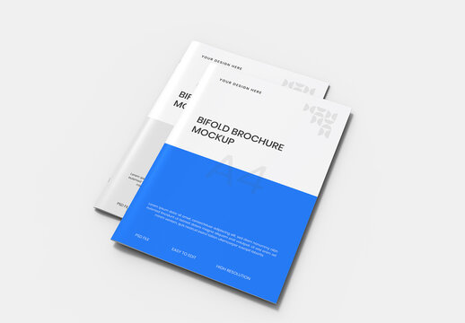 Bifold Brochure Mockup Isolated