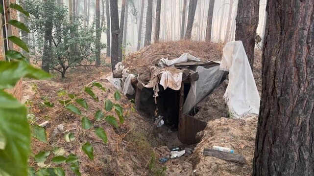 after the retreat of Putin's Russian occupiers, the land was left disfigured by trenches, dugouts, fortifications and all sorts of garbage