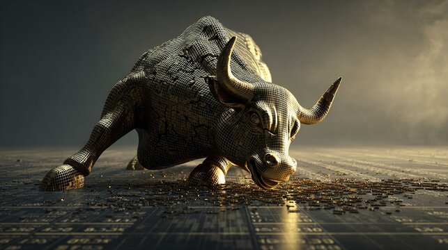 The Fall of the Golden Bull: A Symbol of Market Turmoil Amidst Stormy Shadows