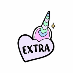 sticker design of  unicorn horn