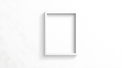 A blank white frame mockup isolated on white background for artwork