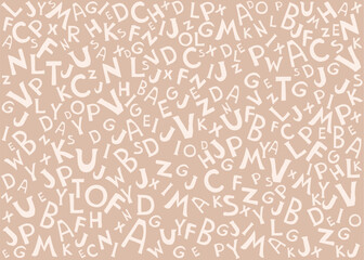 ABC seamless pattern. Cute alphabet. Playful font print for textile, home decor, kids room wall art. Design for wrapping, post cards, t-shirt print, blog cover. Vector