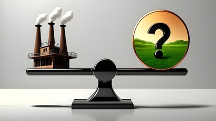 Green Eco concept , Factories smoke deadly effect on environment 
