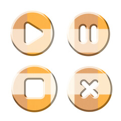 set of creamy orange Pastel button icons