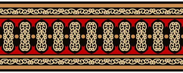 Ethnic border with geometric tribal pattern.
