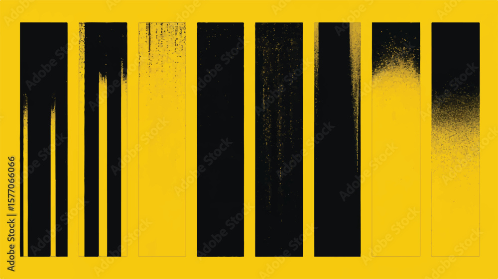 Poster black and yellow vertical abstract patterns vector