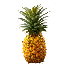 Fototapeta premium Fresh whole pineapple with crown isolated on black background studio shot