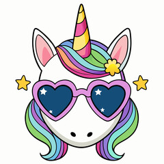 Unicorn head with glitter