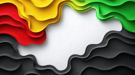 Abstract Layered Wavy Colorful Paper Art Design