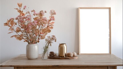 Simple, rustic display with flowers