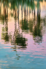Reflections of Tranquility: A Symmetrical Dance of Light and Nature on a Serene Lake